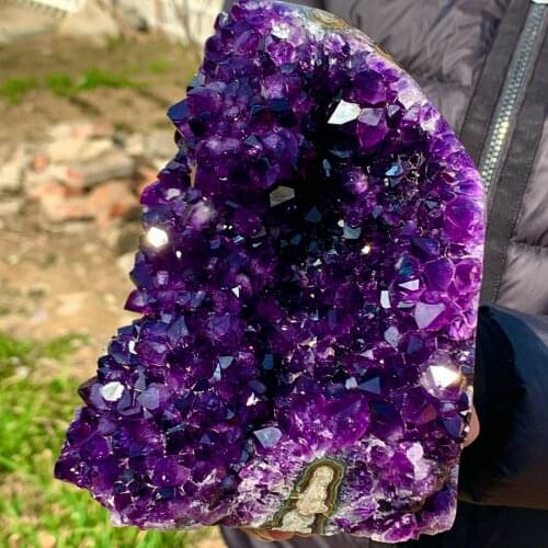 Natural Uruguayan Amethyst Quartz CaveGeode Crystal