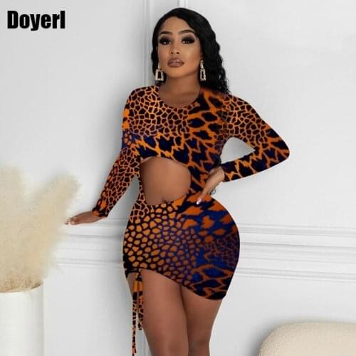 Long Sleeve Bodycon Mini Dress Women Clothes 2021 Fall Stretch Drawstring Hollow Out Sexy Dresses Party Night Club Dress Short