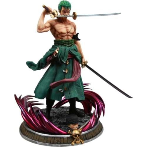 One Piece Three Swords Roronoa Zoro GK Figure Model Anime 39cm Statue Exquisite Collection Toy Luffy Friend Action Figma
