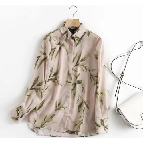 Dave&Di Autumn Blusas Mujer De Moda 2021 Loose Shirt England Style Fashion Indie Folk Tropical Printing Casual Blouse WomenTops