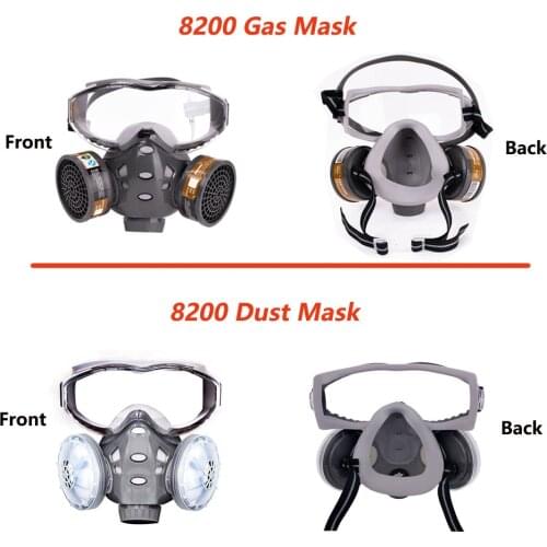 Gas Mask With Safety Glasse Spray Paint Chemical Pesticide Decoration Anti-Dust With Filter Respirator Full Face Masks
