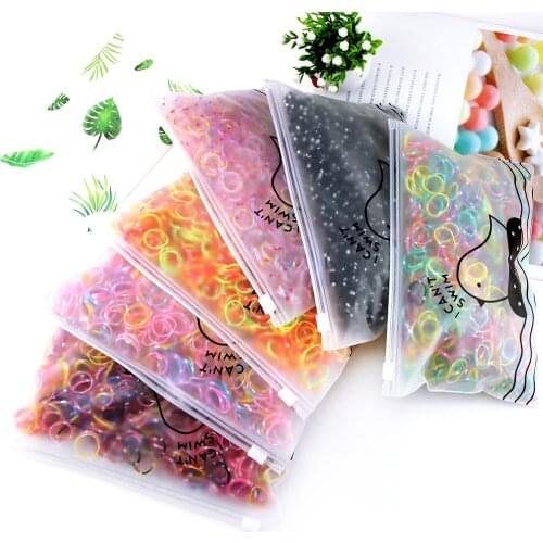 1000PCS Cute Girls Colourful Ring Disposable Elastic Hair Bands Ponytail Holder Rubber Band Scrunchies Kids Hair Accessories