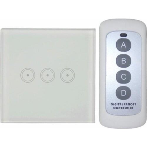 Chaap Price 3 Gang Remote Control Touch Switch Smart Home Wireless Radio Remote Control Lamp Wall Switch