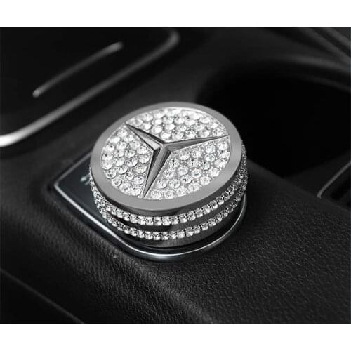Bling Crystal Shiny Diamond interior Multimedia Media Control Cover Accessory for Mercedes Benz