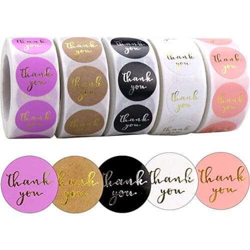 Thank You Stickers Labels for Envelopes, Bubble Mailers and Gift Bags Packaging , 1 Inch,500 Pieces Each Roll 4