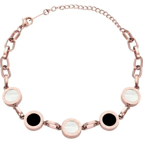 Gorgeous Rose Color White Shell Black Resin Charm Bracelet Wedding Party Beads Bracelets For Women Bridal Pulseras wholesale