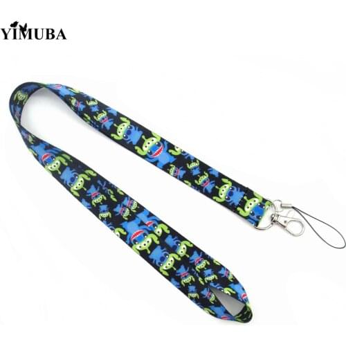 YIMUBA New Anime Alien Pet Multi-function Key Chain Phone USB Neck Straps Lanyards for Keys ID Card Badge Holder Webbing Ribbon