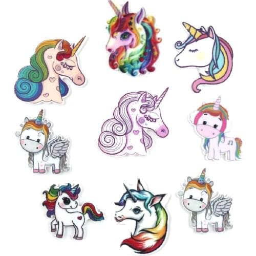 10pPcs/lot Unicorn Flat Back Resin DIY Hairpin Horse Head Cabochon Figurine Stone Embellishments Hairbows Crafts Decoration