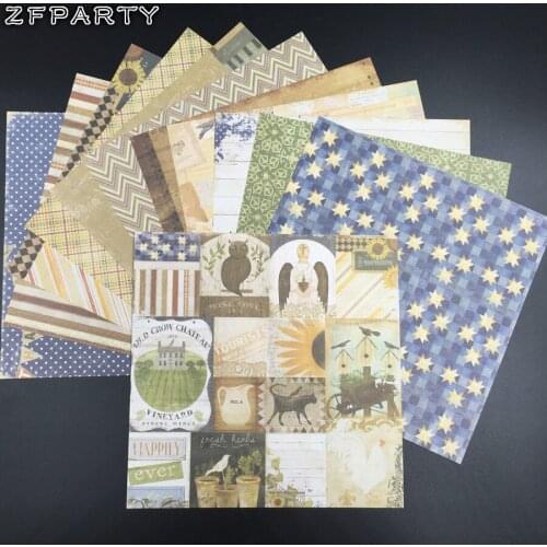 ZFPARTY 12pcs 6" Single-side Printed Happy Ever pattern creative papercraft art paper handmade scrapbooking kit set books