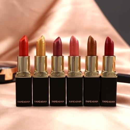 1 Pc Sparkly Lipstick Professional Lips Makeup Waterproof Long Lasting Pigment Nude Pink Mermaid Shimmer Lipstick Luxury Makeup