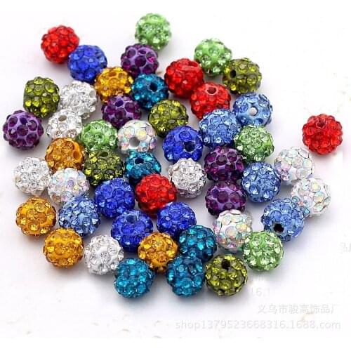 20PCS Czech Crystal Rhinestone Pave Clay Disco Ball Spacer Beads DIY TT@88