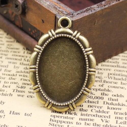 20pcs/lot Alloy Bronze Tone Cameo/Glass/Cabochon Frame bezel Settings, DIY Accessory Pendant Charm 28x40mm(fit 20x28mm) K02675