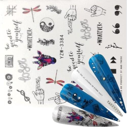 2021 Spring New Arrival Nail Sticker Colourful Dragonfly Water Transfer Decals Nail Art Sticker Manicure Foils Slider