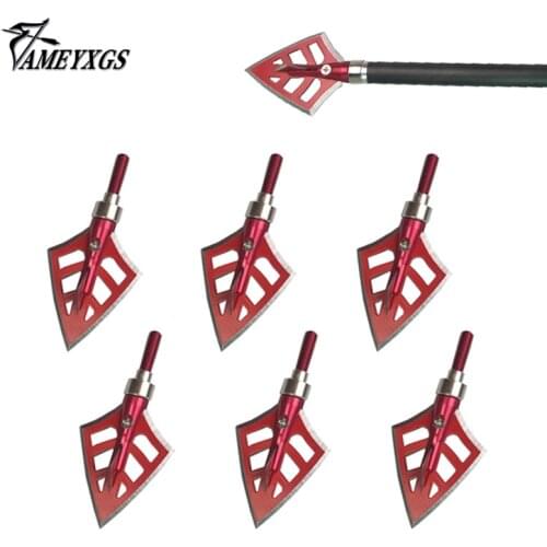 3 Pcs Compound Bow and Crossbow Hunting Arrowheads 2 Blade Red Bloodthirsty Arcehry Hunting Arrow Tips Broadhead Points