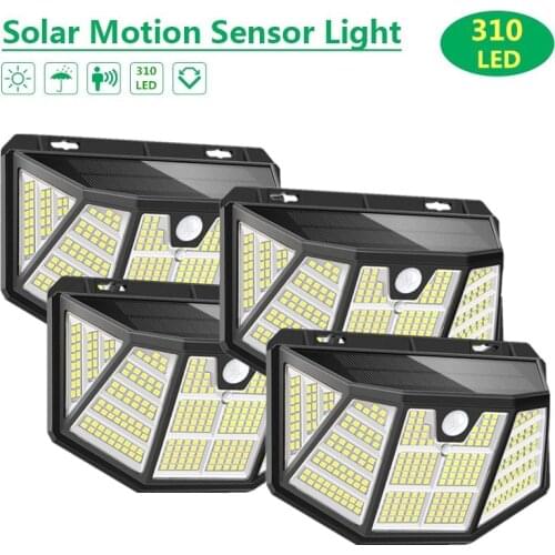 310 LED Outdoor Solar Wall Light Motion Sensor Waterproof Street Lamp Solar Powered Sunlight Spotlight For Garden Decoration