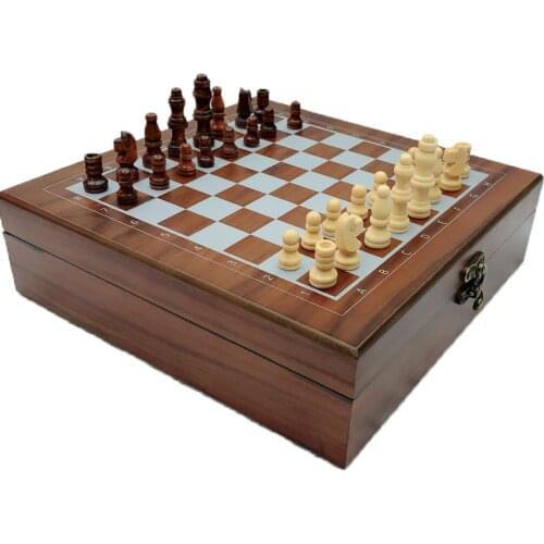 4 In 1 International Chess Set Luxury Magnetic Wooden Folding High Quality Board Games Toy Gifts For Adults Checkers Backgammon