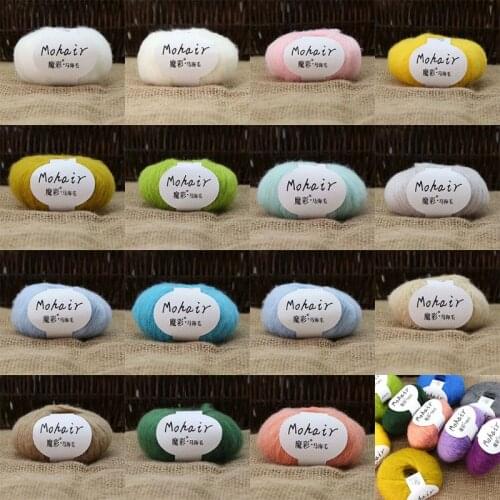 5 Rolls 25g/roll Soft Thin Angola Mohair Yarn Fine Baby Wool Hand Knitting Crochet DIY Sweater Scarf