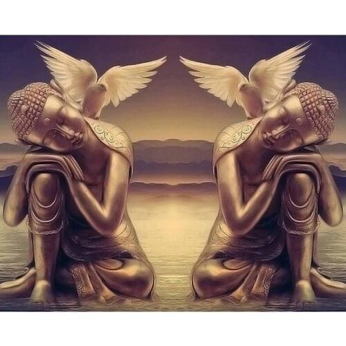 5D Diy Diamond painting Buddha & pigeon round diamond Cross Stitch Hobbies and Crafts Diamond Embroidery mosaic handcraft AS724