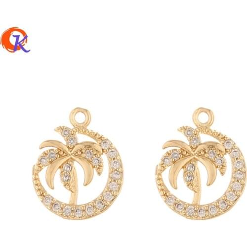 Cordial Design 50Pcs 12*15MM Jewelry Accessories/DIY Making/Hand Made/Tree Shape/Pendant/Cubic Zircon Charms/Earring Findings