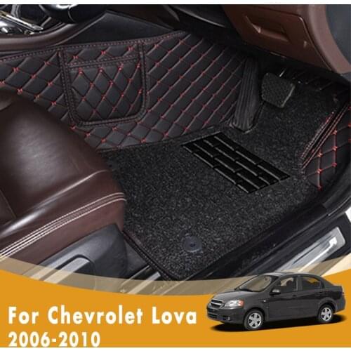 RHD Car Floor Mats For Chevrolet Lova 2010 2009 2008 2007 2006 Double Layer Wire Loop Custom Auto Foot Pads Automobile Carpets