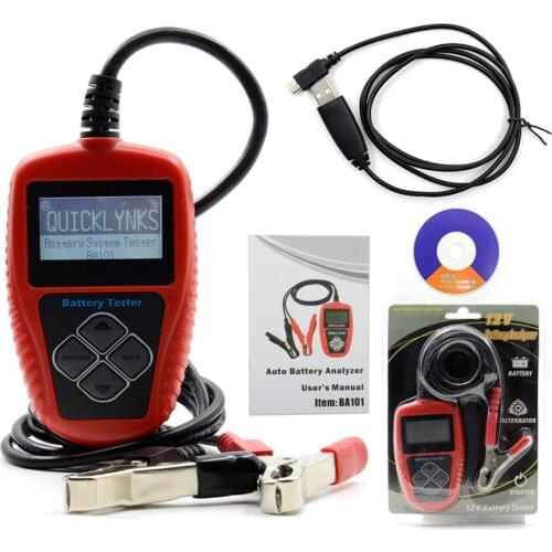 BA101 12v Car Battery Analyzer Detector CCA(100 ~ 2000) Vehicle Cranking Charging System Test