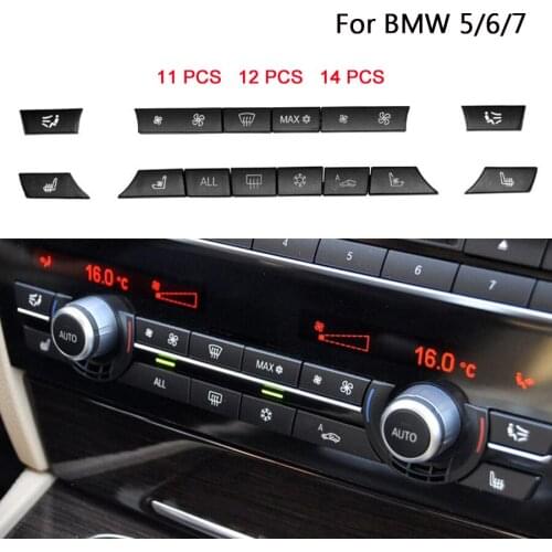 Car Heater Climate Control wind Volume air Conditioning Switch Fan Button Cap Cover Replacement for BMW 5 6 7 F10 F11 F02 F06