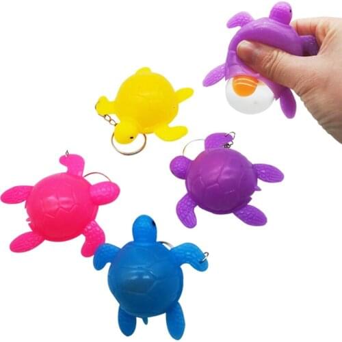 Animal Laying Eggs Tortoise Keychain Stress Relief Portable Soft Fools Day Child Gift relieve boredom Keyring