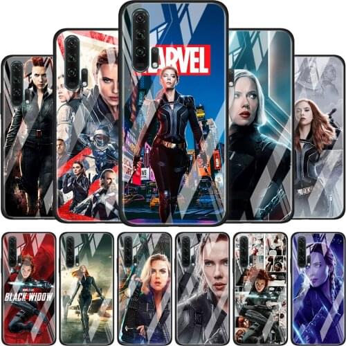 Black Widow Marvel cool for Honor 30 20 10 9X Pro Plus Lite 8X Huawei Y8P Y6P Y5P Y9 Y7 Y6 2019 Tempered Glass Phone Case