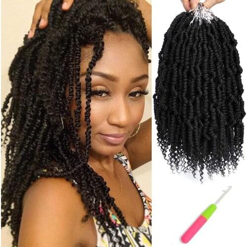 Bomb Twist crochet hair Braiding Hair 14Inch 24 Strands/pack Passion Spring Twists Synthetic Crotchet Hair Extensions