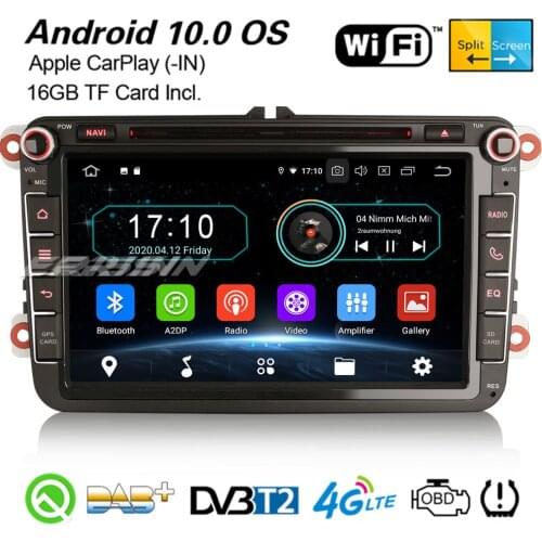 Erisin 5985 8" Android 10.0 Car Radio CD Player DAB+GPS WiFi DVB-T For VW Golf 5/6 Passat CC Polo T5 Tiguan Jetta EOS Skoda Seat