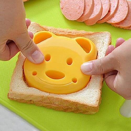 Cute Bear Shape Sandwich Mold DIY Toast Bread Embossing Tool Cake Mould Cutter Breakfast Maker Creative Baking Accessories 2021