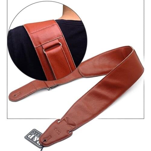 Guitar Strap real Leather Guitar Strap Widest 9cm Electric Guitar Strap Solid Color Leather Instrument Straps guitar accessories