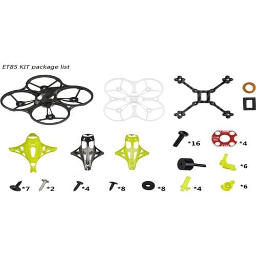 LDARC ET85 87.6mm Cinewhoop 4S Quadcoper Frame Kits with 4 Canopies ET85 FPV Racing Drone Accessories