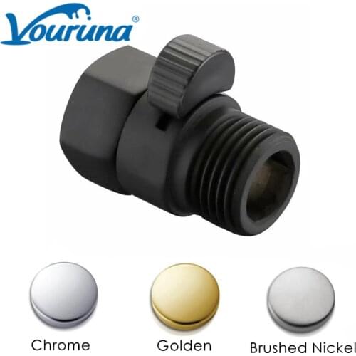 Black/Chrome/Brushed Shower Pressure Quick Brass Water Control Valve Shut Off Switch for Bidet Spray Top Rain Shower Hand Head
