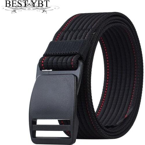 Best YBT Unisex Belt Nylon Plastic Press Buckle Belt New Fashion Outdoor Casual Sport Trend Cowboy Multicolor Men And Women Belt