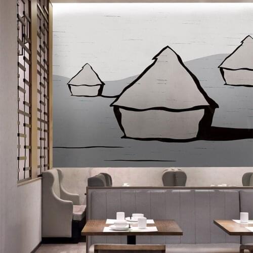 MASAR Simple chinese style grassland design mural youth bedroom background wall paper studio wallpaper Grassland monsoon