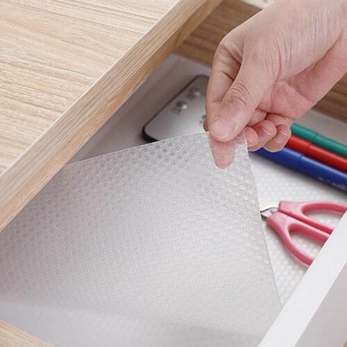 Reusable Clear Cabinet Drawer Mat Waterproof Dustproof Shelf Cover Mat Drawer Liner for Kitchen Cupboard Refrigerator Liner Pad