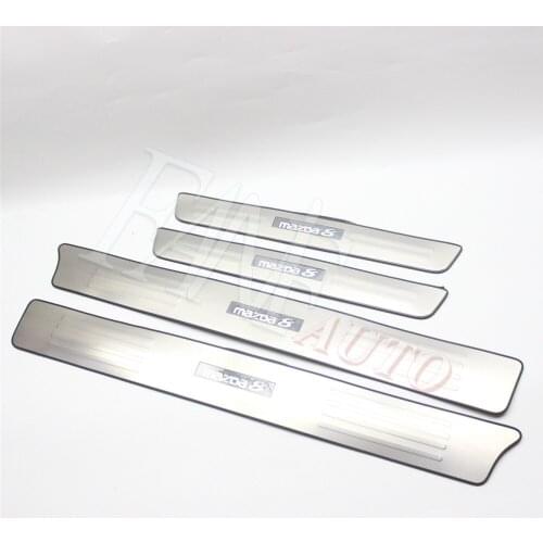 Stainless Steel Led Door Sill Scuff Plate Guard Sills Protector Trim For Mazda 8 2006-2016