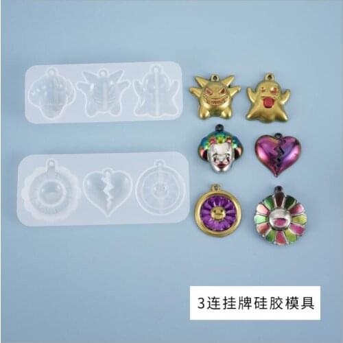 NEW Transparent Silicone Mould Resin Decorative Craft DIYMedal pendant shape Type epoxy resin molds for jewelry making tools