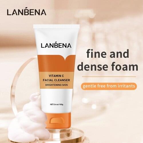 LANBENA Vitamin C Facial Cleanser Collagen Face Wash Skin Whitening Moisturizing Remover Decompose Melanin Deeply Cleansing 100g