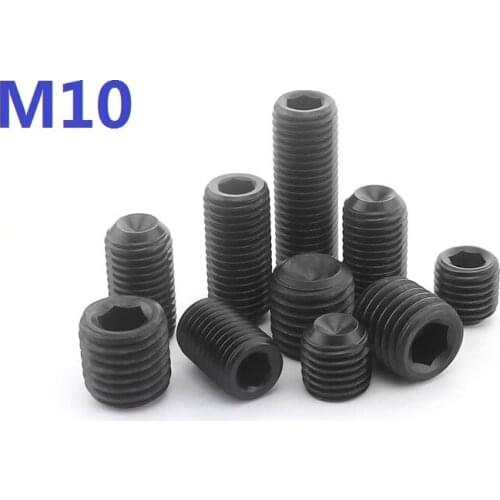 Wholesale!!! 12.9 Alloy steel M10x8/10/12/16/20/25/30/35/40mm Hex hexagon Socket Head Cap Screw Bolts set screws with cup point