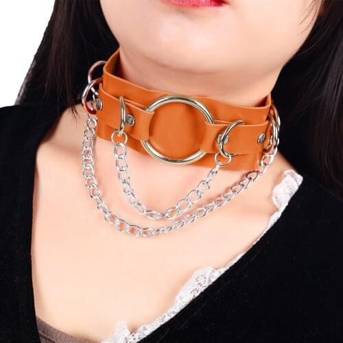 Women Necklace Gothic Necklace Punk Style Choker Collar Chocker Round Spike Collar Pendant Jewelry For Women Birthday Party Gift