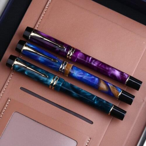 Moonman M600S Celluloid Fountain Pen Moonman Iridium F Nib 0.5mm Ink Pen Acrylic Resin Office Writing Pen for Office Supplies