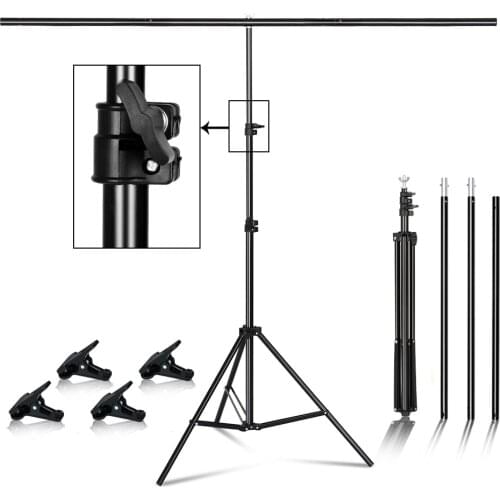 Photography Photo Backdrop Stands T-Shape Background Frame Support System Stands With Clamps for photo studio Multiple Sizes