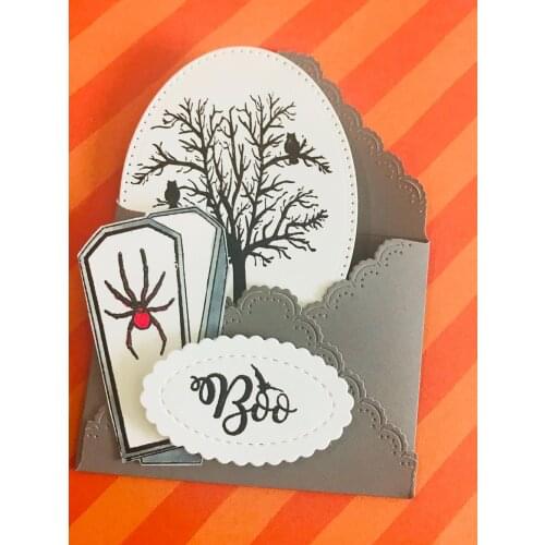 CLEAR STAMPS Cutting dies Halloween tree boo greetings Scrapbook Card album paper craft silicon rubber roller transparent stamps