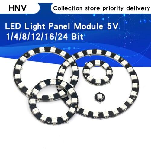 RGB LED Ring 1Bit 8Bit 12Bit 16Bit 24Bit WS2812 5050 RGB LED + Integrated Drivers Built-in full-color actuate lights Round