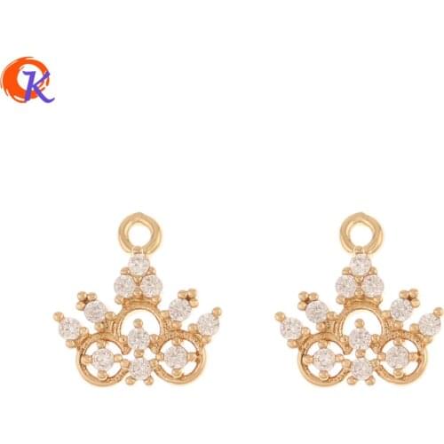 Cordial Design 50Pcs 11*11MM DIY Jewelry Making/Pendant/Hand Made/Earring Findings/Flower Shape/CZ Charms/Jewelry Accessories