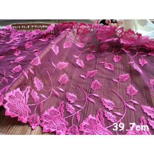3Meters 39.7cm Wide Embroidered Flower Mesh Fabric DIY Laces Trim Garment Accessories for Sofa Curtain High Quality
