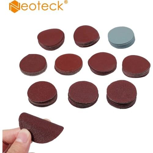 Neoteck 100pcs 2'' 50mm Sanding Discs Pads 80 - 3000 Grit Hook/Loop Sandpaper Sander Disc 8 Round Sanding Polishing Pad