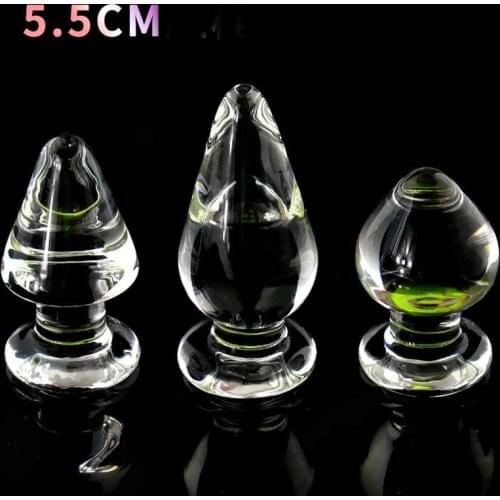 Glass Anal Plug Large Size 5.5 Cm In Diameter Anal Plug Anal Stimulation Massage Adult Orgasm Masturbation Products for Couple